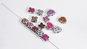 Macro de perles en acrylique à motif léopard pour bijoux et colliers fait-main