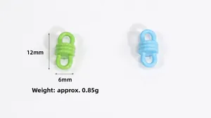 Macro shot of colorful 12mm x 6mm threaded screw clasps for DIY jewelry making