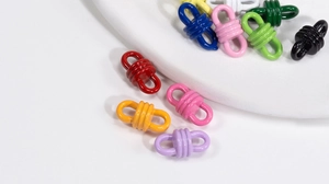 Colorful spiral alloy connecting buckles in various painted finishes for DIY jewelry making