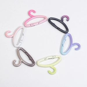 Lot de 6 mousquetons en forme de cintres colorés nacrés pour porte-clés et bijoux DIY