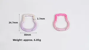 Détail du mousqueton ours dégradé avec dimensions 34,7x30mm et poids 6,85g