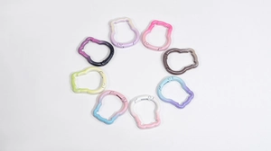 Lot de huit mousquetons en forme d'ours dégradé pastel pour accessoires de sacs DIY