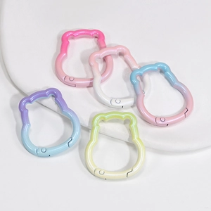 Lot de cinq boucles à ressort ours dégradées pour bijoux DIY et charms de sac