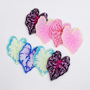 Pendentifs en Acrylique Feuilles Colorées Abstraites pour Porte-Clés DIY Chaîne de Téléphone Accessoires de Bijoux