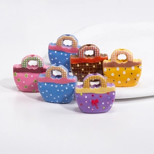Miniature acrylic handbag beads in various colors and patterns for DIY jewelry making