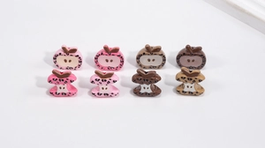 DIY leopard print acrylic apple beads for handmade jewelry and keychain accessories