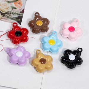 Colorful alloy flower pendant charms for DIY jewelry making and keychain accessories