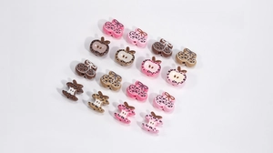 Leopard print acrylic fruit beads with apple and cherry shapes for DIY jewelry making
