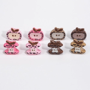 Acrylic leopard print apple beads for DIY phone chains and keychains in mixed colors