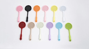 Miniatur-Badmintonschläger Schlüsselanhänger in zwölf bunten Farben für DIY-Projekte