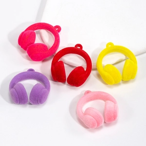 Bunte beflockte Kopfhörer-Anhänger für DIY-Schmuck, Anhänger in verschiedenen Farben