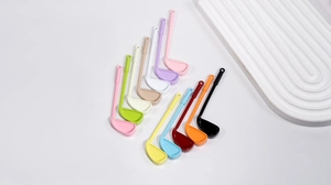 Set of 12 colorful golf club shaped mini spoons for DIY jewelry making and decoration