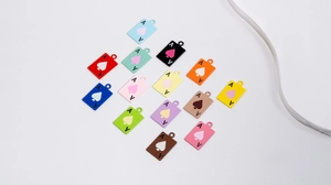 Colorful Ace of Spades charms set for DIY jewelry making with smooth enamel finish