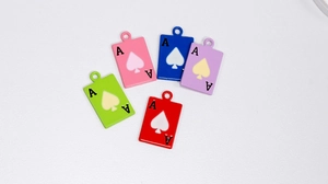 Ace of Spades charms in five colorful enamel finishes for DIY jewelry and keychains