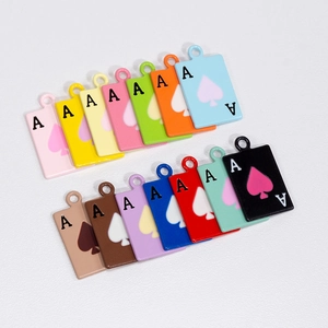 Ace of Spades alloy charms in 14 colors for DIY jewelry and keychain making