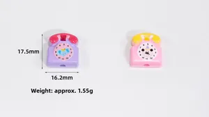 Detail of colorful acrylic telephone beads for DIY jewelry making and phone charms