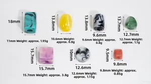 Detailed size and weight specifications for various DIY faux marble resin spacer beads