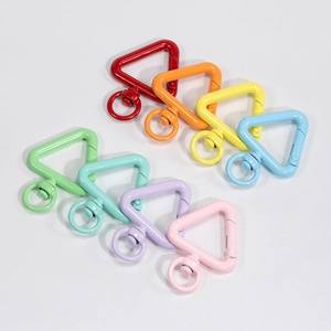 Colorful triangle alloy lobster clasp set with 360-degree rotating swivel ring