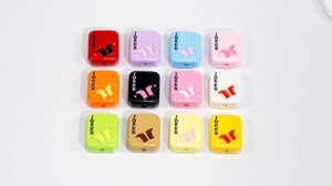 Detailed view of colorful acrylic Joker rectangular beads for DIY jewelry and phone chains