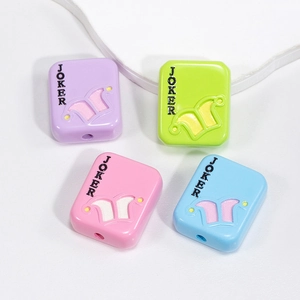 Square acrylic Joker beads in candy colors for DIY jewelry making and phone chains