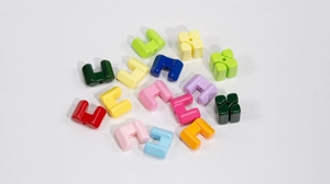 U-shaped acrylic beads in assorted macaron colors for DIY jewelry and phone chain making