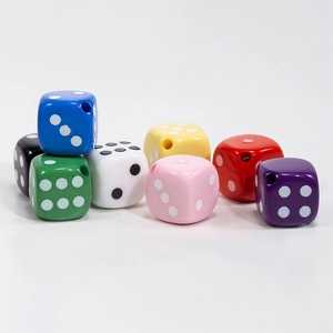 Cuentas de Dados de Acrílico para Creación de Joyería DIY Multicolor 14mm Cuentas Cuadradas de Puntos para Llaveros Charm de Teléfono Accesorios de Cabello Materiales Artesanales