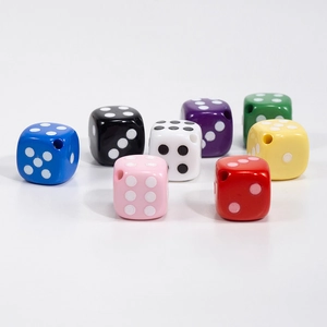 Set de cuentas de dados de acrílico coloridas de 14mm en ocho colores vibrantes para DIY