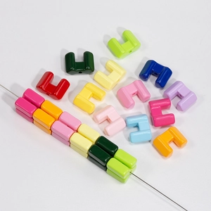 Colorful acrylic block beads for DIY necklaces and jewelry making with glossy finish