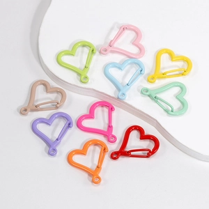 Fermoirs mousquetons en forme de cœur colorés pour bijoux DIY et accessoires de clés
