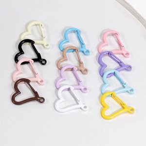 Anneaux à ressort en métal en forme de cœur, 11 couleurs mates pour bijoux DIY