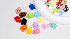 Colorful acrylic moon and star charms with flip-flop pendants for DIY jewelry making crafts