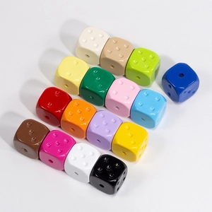 Colorful acrylic dice beads set for DIY jewelry and phone chain making crafts