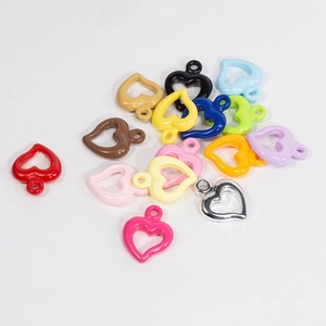 Colorful 16x21mm hollow heart pendants for DIY earrings and bracelets jewelry making