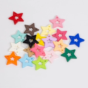 Colorful 16x21mm star-shaped hollow pendants for DIY jewelry and beaded accessories