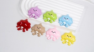 Colorful alloy cloud pendants with smiling faces and lightning charms for DIY crafts