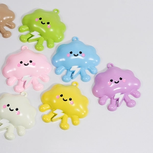 Colorful cartoon thundercloud alloy pendants with cute expressions for DIY jewelry making