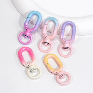 Alloy Gradient Swivel Snap Hook Lobster Clasp For Keychain DIY Bag Charm Macaron Color Jewelry Making Accessories