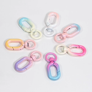 7-piece set of gradient colored lobster swivel clasps for DIY keychain making