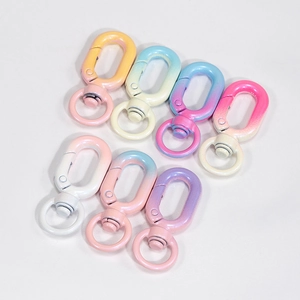 Colorful macaron spring lobster clasps for DIY jewelry making and keychain accessories