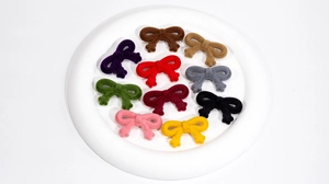 Détails de breloques nœuds floqués multicolores pour projets de bricolage et accessoires