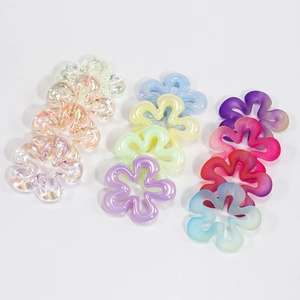 Perline di Fiori in Acrilico Accessori per Gioielli Fai da Te Colorati Smerigliati Cangianti Perla Artificialti Trasparenti Fiori Perline