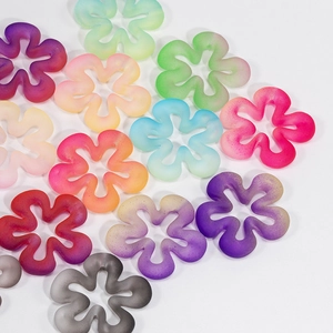 Perline a fiore in acrilico satinato con sfumature per creazione gioielli fai-da-te
