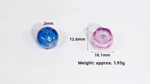 Vista detallada de cuentas de acrílico de lirio de los valles, 18x12mm con agujero de 2mm
