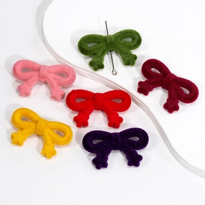 Pendentifs nœuds floqués pour bijoux DIY et porte-clés en six couleurs assorties