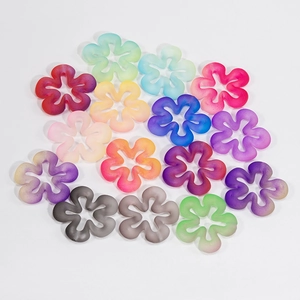 Set di 16 perle a fiore in acrilico satinato sfumato per gioielli fai-da-te e portachiavi