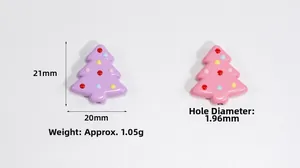 Dimensiones detalladas de dijes de árbol de Navidad acrílicos con agujero de 1,96mm