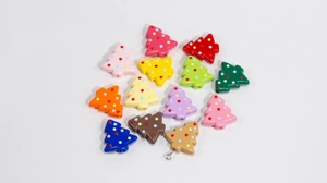 Perles sapin de Noël colorées en acrylique pour bijoux DIY et accessoires porte-clés