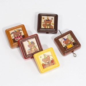 Colorful square cartoon bear beads for DIY jewelry and phone chain handmade accessories