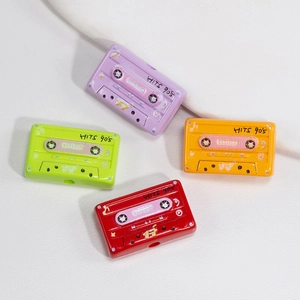 Cuentas acrílicas de casete retro con estampado HITS 90's para colgantes de llaveros DIY