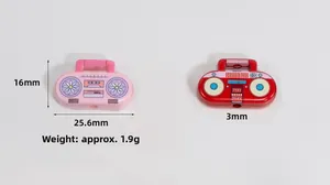 Vista detallada de cuentas de radio retro con dimensiones para creación de joyería